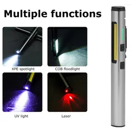 Portable Lanterns LED Magnetic Working Flashlamp Outdoor COB Emergency Torch USB Recharge Super Bright Camping Lamp Pen Lantern