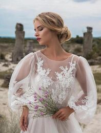 Casual Dresses Dress Women Wedding Round Neck Sexy Puff Full Sleeve High Waist Embroidery Floral Floor Length Elegant Gown Vestidos