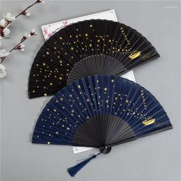 Decorative Figurines Star Pattern Portable Folding Fans Chinese Style Summer Bamboo Fan Wedding Decoration Dance Party Pocket Gifts Props