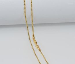 1pcs Whole Gold Filled Necklace Fashion Jewelry Bead Ball Link Chain 2mm Necklace 1630 Inches Pendant Chain14136017