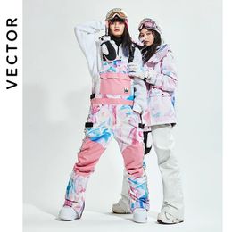 VECTOR Men Women Ski Jacket Ski Pants Bib Overalls Winter Warm Windproof Waterproof Outdoor Sports Snowboard 240104