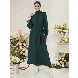 Ethnic Clothing Turkey Abaya Women Muslim Lace Maxi Dress Eid Ramadan Islamic Dubai Kaftan Arabic Robe Djellaba Belted Abayas Caftan