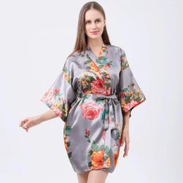 Women's Sleepwear Bride Robe Kimono Women Bathrobe Gown Rayon Nightgown Loungewear Wedding Summer Short Home Dress Intimate Lingerie