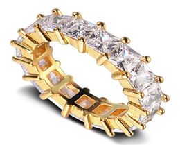 Choucong Unique Wedding Rings Sparkling Luxury Jewellery 925 Sterling Silver 18K Gold Fill Princess Cut White Topaz CZ Diamond Gemso4083770