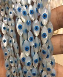 10PcsLot Evils Eye White Natural Mother of Pearl Shell Beads for Making DIY Charm Bracelet Necklace Jewellery Finding Accessories6061847