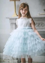 Girl Dresses Flower For Girls Burgundy Blue Champagne Elegant Kid Party Gowns Communion Pageant Dress Ball Gown