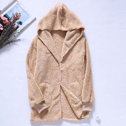 Ethnic Clothing Women Long Sleeve Open Front Faux Fur Winter Warm Cardigan Hoodie Coat Outwear N7YF