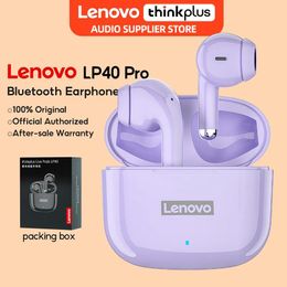 Earphones Original Lenovo LP40 Pro TWS Earphone Bluetooth Wireless 5.1 Sport Noise Reduction Headphones Touch Control 250mAH Earbuds NEW