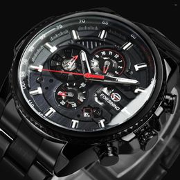 Wristwatches Forsining Sport Watch For Men Mechanical 3 Sub-Dial Mens Automatic Watches Top Clock Montre Homme Gift
