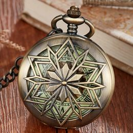 Maple Leaves Rhombus Luminous Mechanical Pocket Watch Hand Winding Pendant Chain Fob Vintage Necklace Hollow For Men Gift 240103