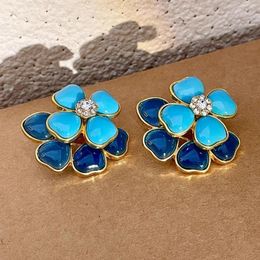 Stud Earrings 1 Pair Trendy Ear Studs Three-dimensional Hypoallergenic Elegant Light Luxury Temperament