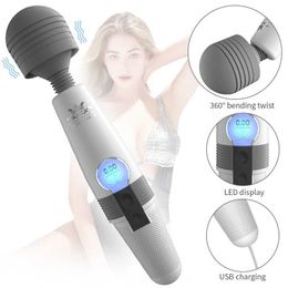 vibrator LCD Display Shaker Stick Womens Silent Super Strong Vibration Silicone Plug in Fun Product 231129