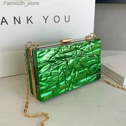 Evening Bags Luxury Gold Box Evening Clutch Bag Women Party Handbag Purse Quality Acrylic Crossbody Shoulder Bag Pvc Clear Transparent Bags Q240105