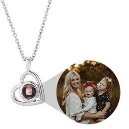 Personalized photo customization for men's and women's projects necklaces with multiple patterns pendants necklaces for couples family wives memory gifts 240104