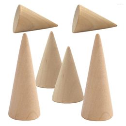 Jewelry Pouches 6 Pcs Cone Ring Base Organizer Holder For Display Displays Selling Wooden