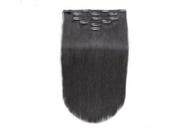 100g Mongolian Clip Ins Human Hair 8 PiecesSet Brazilian Remy Straight Hair Clip In Human Hair Extensions5796678