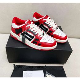Mens amirrs Sneakers Shoe Designer Shoes Top 2024 Lace Fashion Chunky women Casual Skel Low New Couple Up Bone Round Toe Front High Version Red Same Style Love 1 MD70