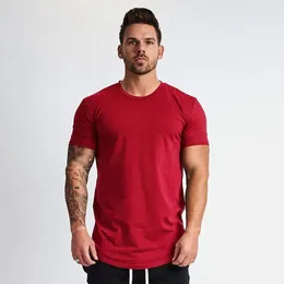 Men's Suits A2077 Muscleguys Plain Clothing Fitness T Shirt Men O-neck T-shirt Cotton Bodybuilding Tee Shirts Slim Fit Tops Gyms Tshirt