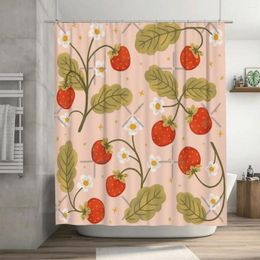 Shower Curtains Sweet Strawberries Curtain 72x72in With Hooks DIY Pattern Lover's Gift