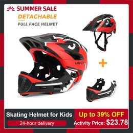 Helmets Lixada Kids Detachable Full Face Bike helmet Children's Sports Child Cycling mtb Motorcycle Skateboarding Roller Skating Helmet P0