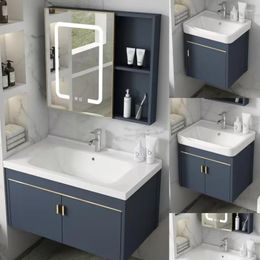 Decorative Plates Alumimum Bathroom Cabinet Combination Simple Washbasin Ceramic Integrated Wash Basin Damp Proof