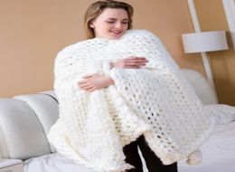 Blanket Large Size Knit Blanket Giant Throw Super Big Bulky Arm Knitting Home Decor Birthday Gift1863460