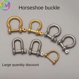 6-16mm D Ring Solid Brass Metal Stainless Buckles Bag Brass Rings Hook Oval Belt Buckle Strap Connecting Circle Clasp Carabiner 240103