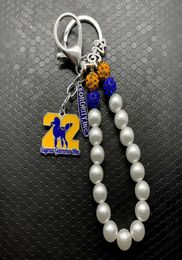 Greek Letter Society SIGMA GAMMA RHO Sorority Jewellery Poodle Pendant Metal Keychain White Pearl Chain Key Ring2650374