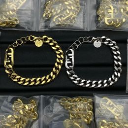 Fashion gold silver letter Bracelets Cuff charm bangle for mens and women party wedding lovers gift jewelry engagement