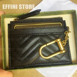 Designer Card Holder with Keychain MARMONT Womens Wallet Slim Zipper Coin Purse Multifunction Fashion Case Bag Key Pouch Pochette 251s