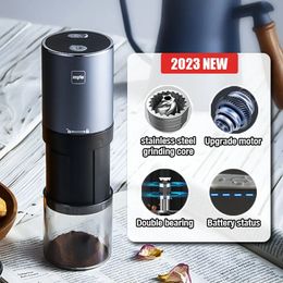 Mini Electric Coffee Bean Grinder Scalable Small Mill Stainless Steel Grinding Core USB Charge 240104