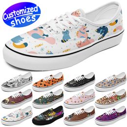 Customised shoes skateboard shoes star lovers SLIP ON diy shoes Retro casual shoes men women shoes outdoor sneaker scrawl dog black white big size eur 29-49