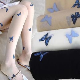 Women Socks Summer Sexy Tights Pantyhose Butterfly Thigh High Stockings Lingerie Hosiery Thin Nylon Body