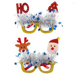 Sunglasses Frames Christmas Glasses Sliver Decoration Party Dress Up Props Elk Snowman Po