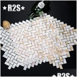 Mosaico Piastrella a conchiglia Bianco naturale Madreperla Parete Backsplash Piastrelle per bagno Mop191 Foglio 231 Consegna a goccia Casa Giardino Edificio S Dhryu