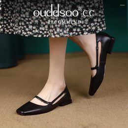 Dress Shoes Ods Genuine Leather Women Mary Janes Thick Heels Pumps Crystal High Heel Lady Footwear Spring Cow Black 33-40 Gold