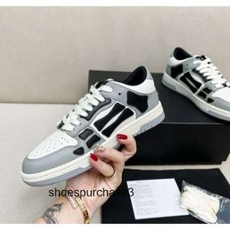 Shoes Chunky Designer Mens Shoe Fashion 2023 Lace Casual Top women Sneakers amirrs Skel Low New Couple Up Bone Round Toe Front High Version Red Same Style Love 1 KC8C
