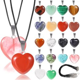 Pendant Necklaces Heart Shaped Earrings Jewellery DIY Material Charms Pendants Hanging Ornaments Natural Stone Accessories Heart-shaped