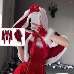 Scarves Golden Velvet Ear Hooded Cape Cosplay Year Ball Party Christmas Clothing Shawl