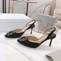 Designer High Heels sandals Women's Dress Shoes Brand slipper 6.5cm 1cm Bow Fashion Elegant House Party Wedding Comfort Black Sizes 35-40