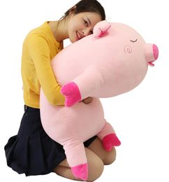 Dorimytrader Kawaii Pink Pig Plush Toy Large Soft Cartoon Fat Piggy Stuffed Doll Animals Pillow for Girl Gift 80cm 100cm DY502493264160