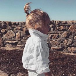 Coat ANKRT New Spring Baby Girl Clothes Autumn Children Clothing Child Outerwear Coat Jackets Kids Tops Jeans white Wear Denim 201110