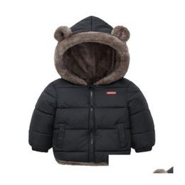 Down Coat Childrens Clothing Thickened Cotton Boy Girls Winter Lamb Fleece Jacket Kids Zipper Hooded Outwear Drop Delivery Baby Mater Dhaxe