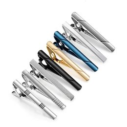 8 PCS Tie Clip Set With Gift Box Wedding Souvenir Guests Gifts Man Shirt Cufflink Mens For Husband Luxury Jewellery Business 240104