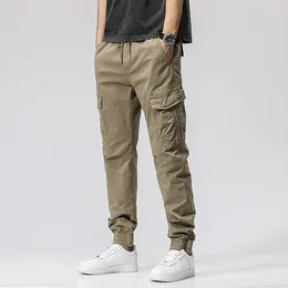 Men's Pants 2024 Summer Men Casual Joggers Cargo Trousers Tactical Solid Multi-Pocket Sportswear Hip Hop Clothing