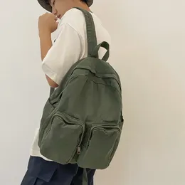 Backpack Students Simple Fashion Korean Style Solid Colour Casual Large Capacity School For College