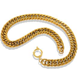 Wholesale Miami Cuban Link Chain Necklace Stainless Steel Hip Hop Jewellery 18k Gold Plated Waterproof Thick Curb Chain Necklace