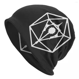 Berets Adult Men's Knit Hat Bonnet Hats Sun Cleric D20 Dice Cap Unisex Knitting Graphic Cool