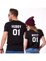 Women's T Shirts Wifey & Hubby Shirt 01 And Matching Couples T-shirt His Hers Anniversary Gifts Tumblr Lover