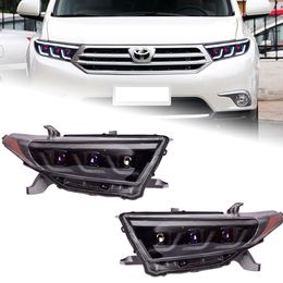 Car Lights For Toyota Highlander 2012-2014 Kluger Front Running Headlights LED DRL High Low Beam Turn Signal Light